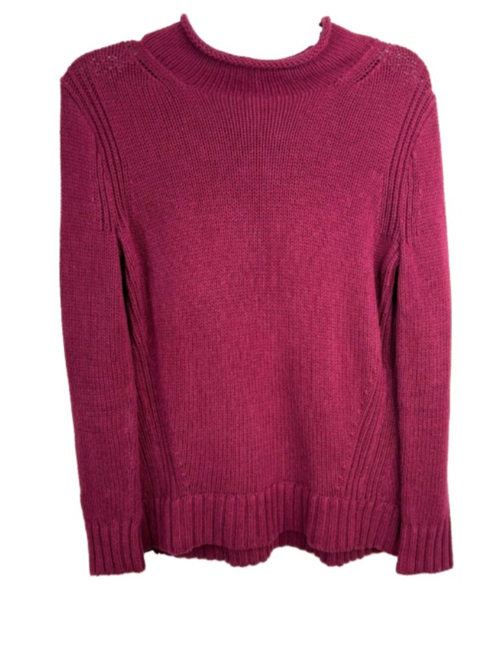 J Crew Always 1988 Rollneck Cotton Knit Sweater XS Burgundy Oarsman 90s Minimal